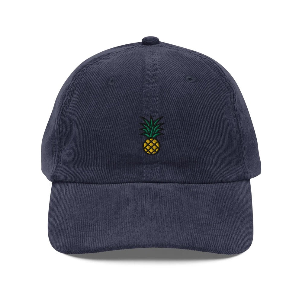 Pineapple Corduroy Cap | Embroidered Tropical Fruit Hat | Vintage Cap | Sustainable Hat